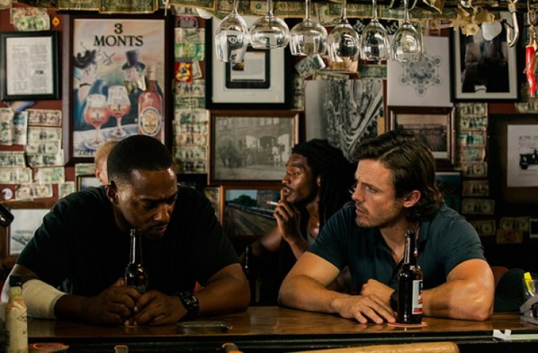 (Left to right) Anthony Mackie and Casey Affleck in TRIPLE 9. Photo credit: Bob Mahoney / Distributor: Open Road Films