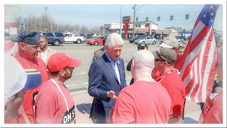 Former President Bill Clinton shaking Dave's hand during this year's strike.