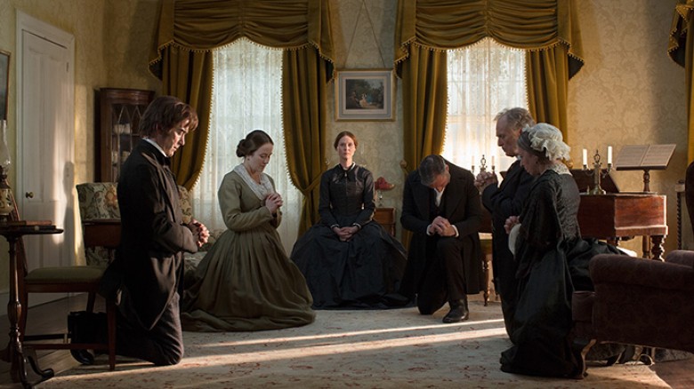 Duncan Duff, Jennifer Ehle, Cynthia Nixon, Miles Richardson, Keith Carradine, and Joanna Bacon in A Quiet Passion. © A Quiet Passion/Hurricane Films/Courtesy of Music Box Films.