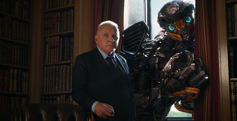 Left to right: Sir Anthony Hopkins as Sir Edmond Burton and Hot Rod in TRANSFORMERS: THE LAST KNIGHT, from Paramount Pictures. © 2017 Paramount Pictures. All Rights Reserved. HASBRO, TRANSFORMERS, and all related characters are trademarks of Hasbro. © 201