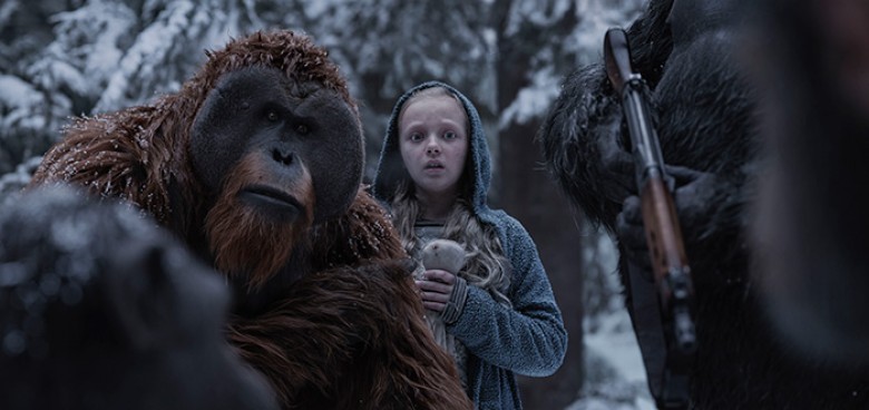 Karin Konoval, left, and Amiah Miller in Twentieth Century Fox’s “War for the Planet of the Apes.”