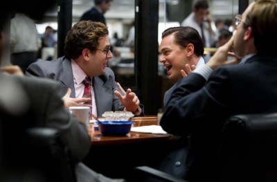Jonah Hill is Donnie Azoff and Leonardo DiCaprio is Jordan Belfort 