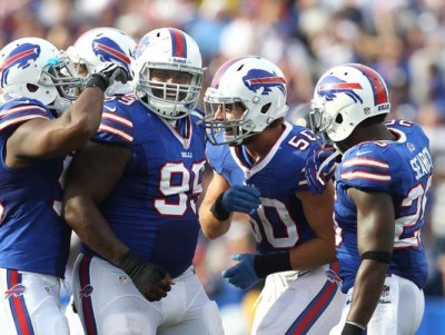 Bills Defensive Celebrates 