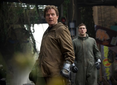 B. Cranston as Joe Brody & Aaron Taylor-Johnson as Ford Brody        