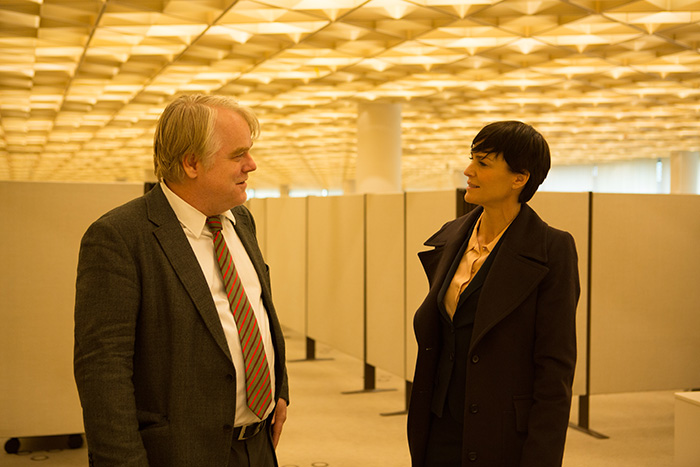 Philip Seymour Hoffman and Robin Wright in A MOST WANTED MAN. Photo Credit: Kerry Brown
