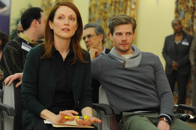 Left to right: Julianne Moore as Alice and Hunter Parrish as Tom. Photo by Jojo Whilden, Courtesy of Sony Pictures Classics