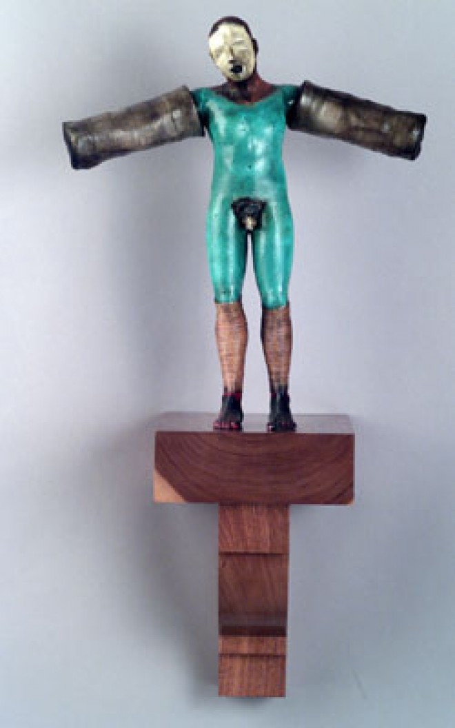 Oliver, 2003, terracotta, wood, mixed media surface